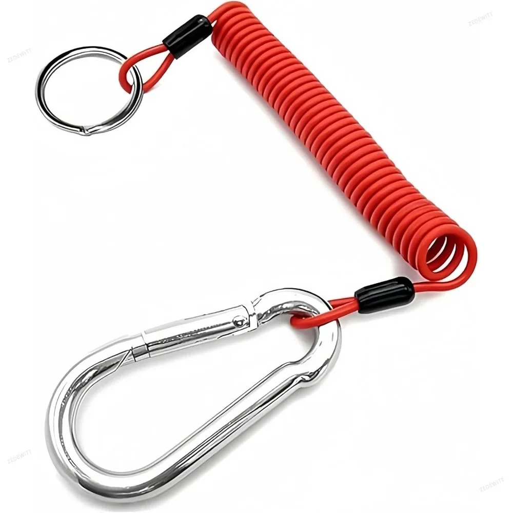 Towing Safety 6FT Coiled Design Breakaway Trailer Cable Easy Install High Quality Red Color for Towing Vehicles Parts