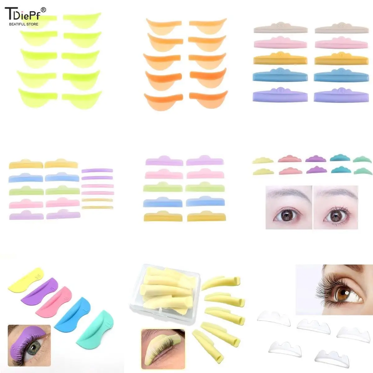 3/5/10pairs Eyelash Lifting Kit Accessories Silicone Curlers Curl Pads Eyelashes Brush Clean Comb Eye Lash Extension Perm Tools