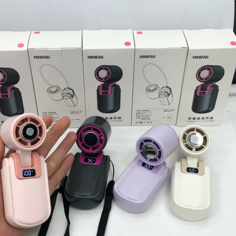 Mini ice-cooling fan with ultra-long battery life, mini high-power portable turbo fan