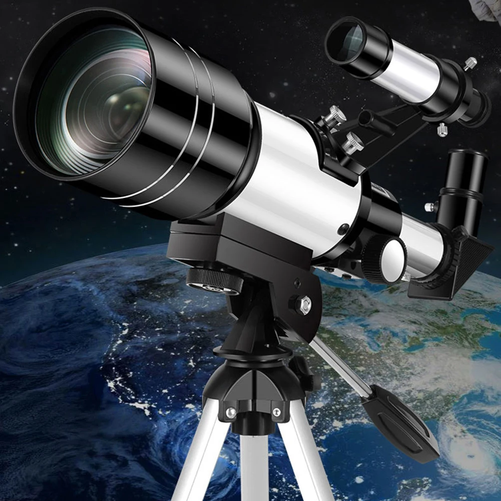 Telescope for Adults&Kids 300mm Portable Telescope 70mm Aperture Refractor Professional Travel Telescope for Astronomy Beginners