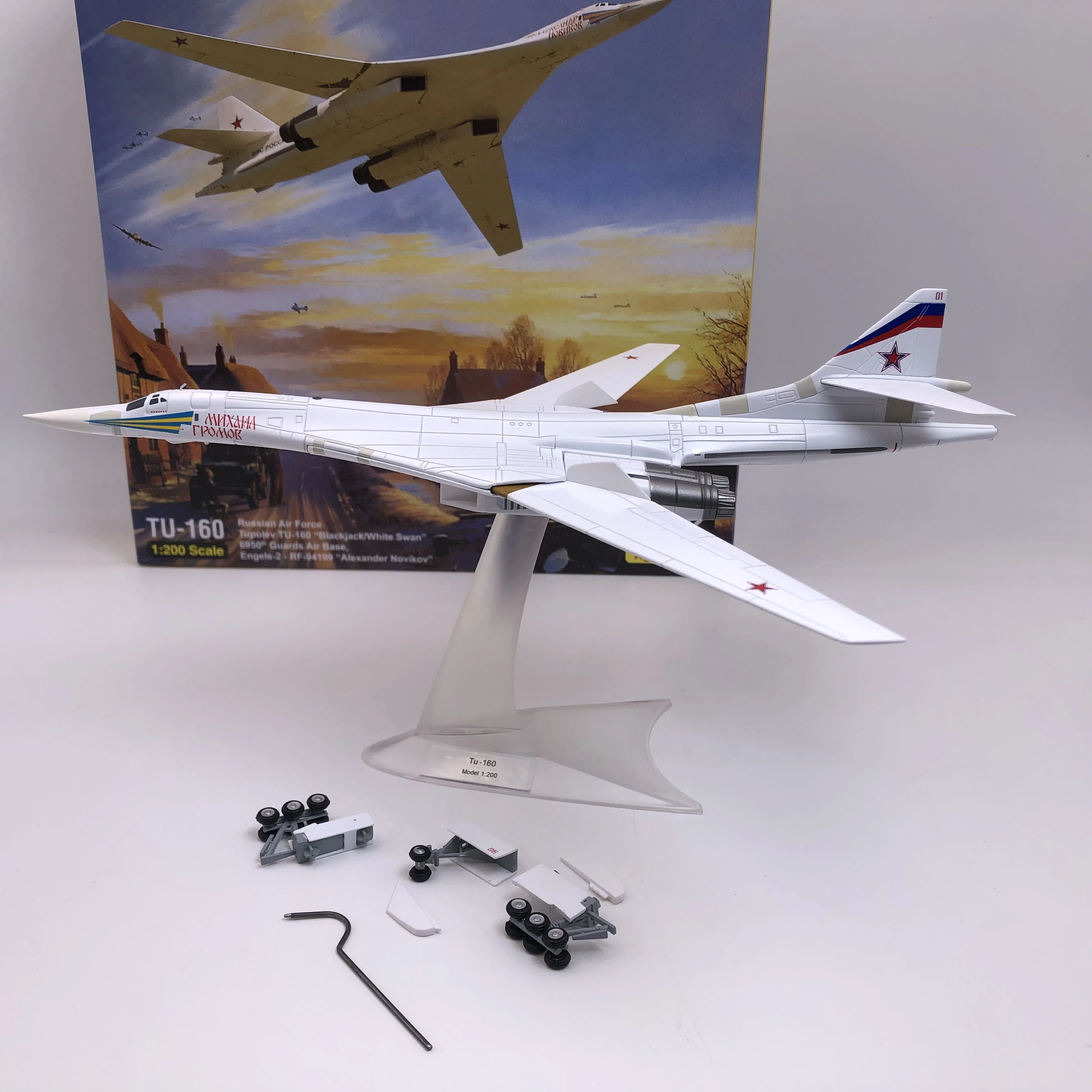 Wltk Russia Air Force Tupolev Tu-160 #1 White Swan Blackjack Bomber 1/200 Diecast Aircraft Airplane Model