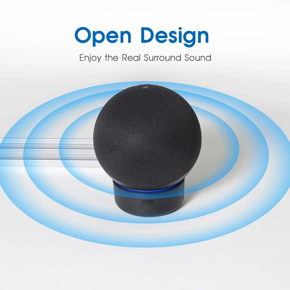 قاعدة بطارية محمولة لحزمة بطارية Echo 4 شاحن محمول قوة البنك لمحطة إرساء مكبر الصوت Amazon Alexa القابلة لإعادة الشحن