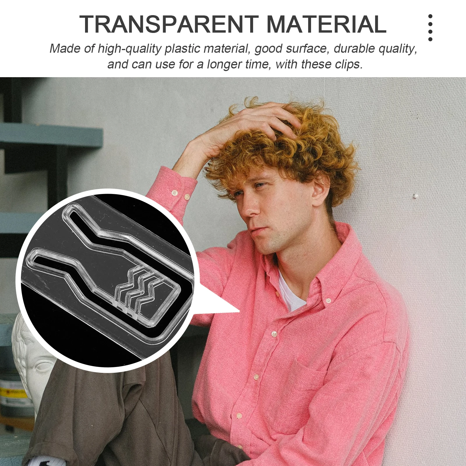 

500pcs Shirt Back Clip Plastic Garment Clamp Transparent Multi-Function Shirt Packing Tool Household Use Clothes Organizing