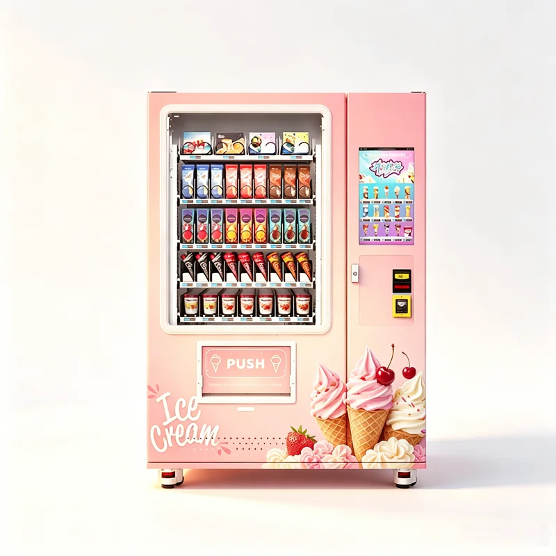 Self Service Ice Lollies Vending Machine Automatic Ice Cream Cone Vending Machine Outdoor Ice Water Vending Machine Customized