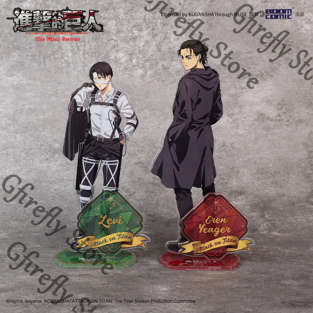 Levi Armin Arlert Mikasa.Ackerman Ufficiale Genuino Acrilico In Piedi Segno Cosplay Attacco su Titano Eren Jaeger Hange Zoe Ornamenti