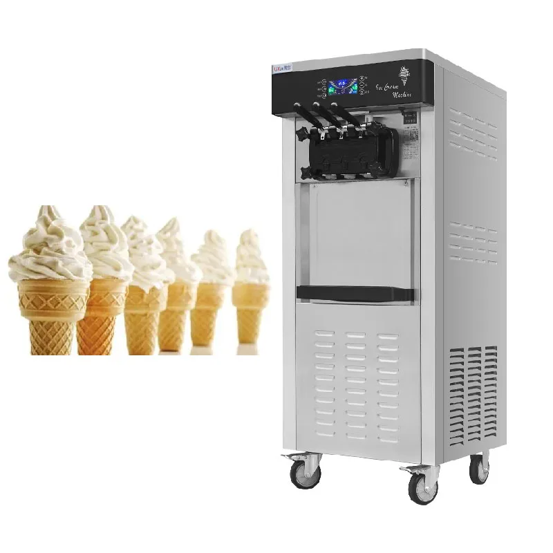 

Commercial Soft Ice Cream Machine 220/100V Vertical Make Ice Cream Intelligent Sweetener Ice Cream Maker 25L/H