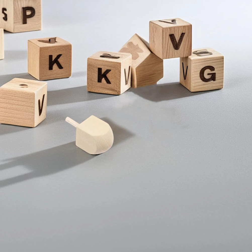 15 Uds Diy Dreidel en blanco para Hanukkah peonza de madera sin terminar para fiesta de Hanukkah proyectos de bricolaje artesanía suministros para fiestas familiares