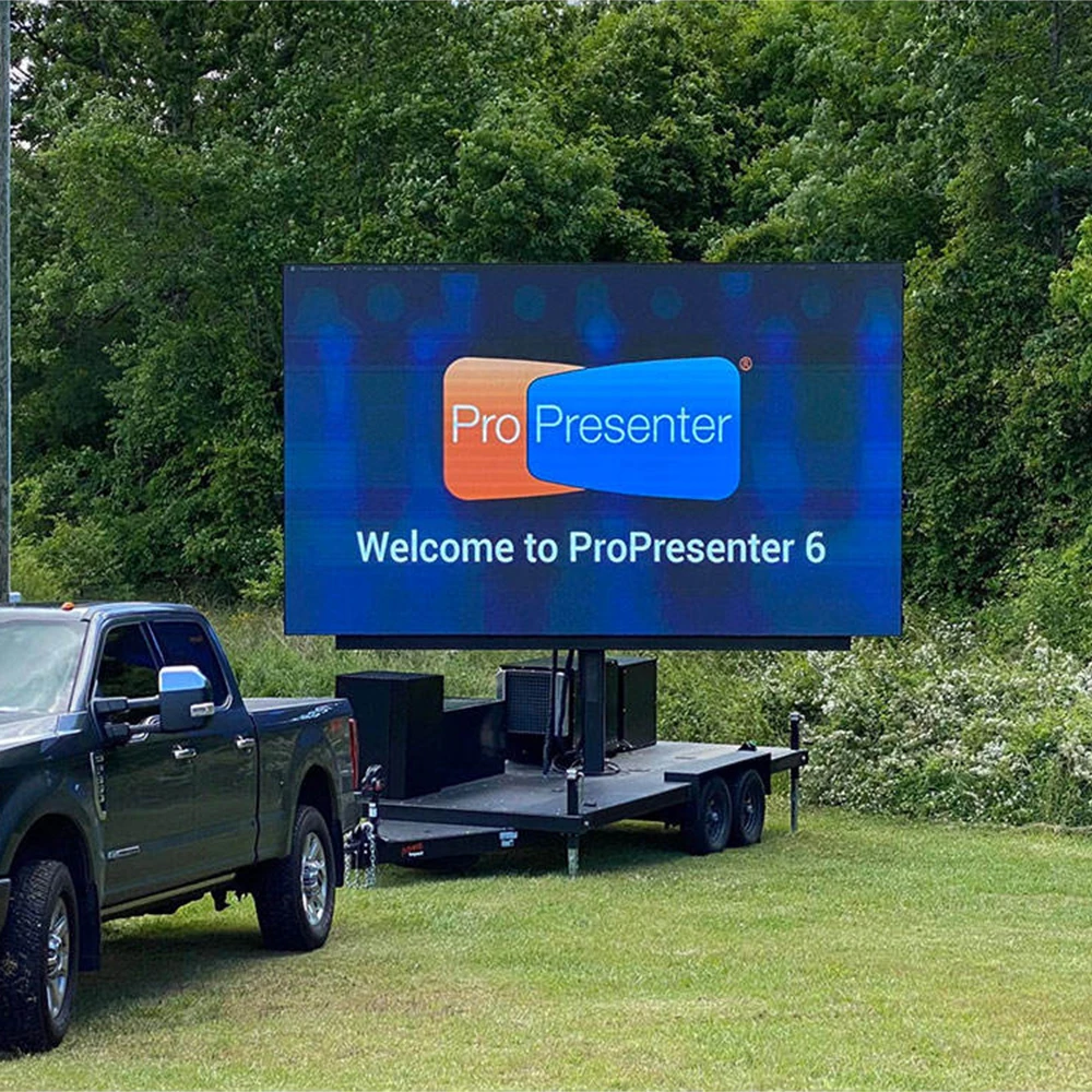 Outdoor Advertising LED Screen Trailer Mobile Portable High Resolution IP65 SDK Digital Poster 5mm Pixel Pitch