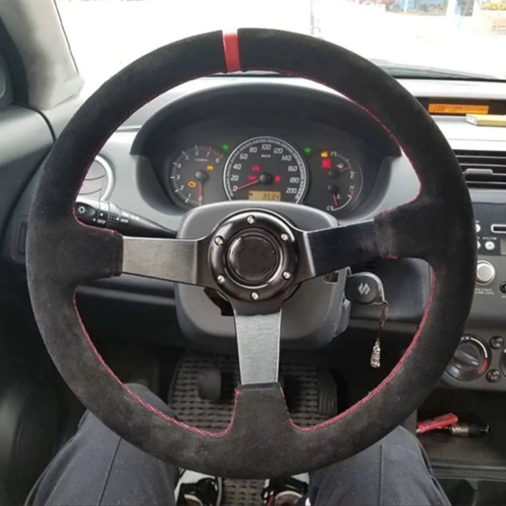 

Universal Suede Frosted Steering Wheel 14 Inch 350MM Sports Racing Steering Wheel Cars Accessories For Honda Toyota