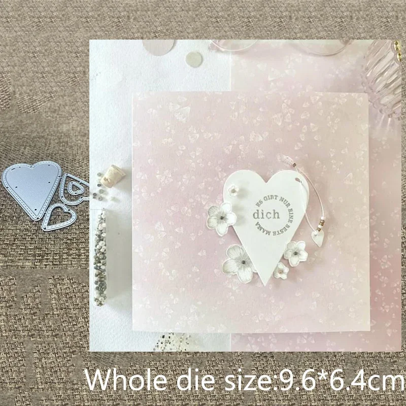 

XLDesign Craft Metal stencil mold Cutting Die heart Combination set scrapbook die cut Album Paper Card Craft Embossing
