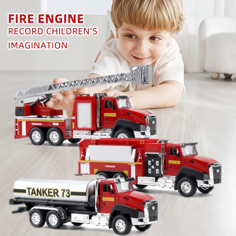 1:50 Legering Auto Brandweerwagen Model Stad Techniek Auto Model Geen Batterij Nodig Te Openen Deur Kinderspeelgoed Brandweerwagen