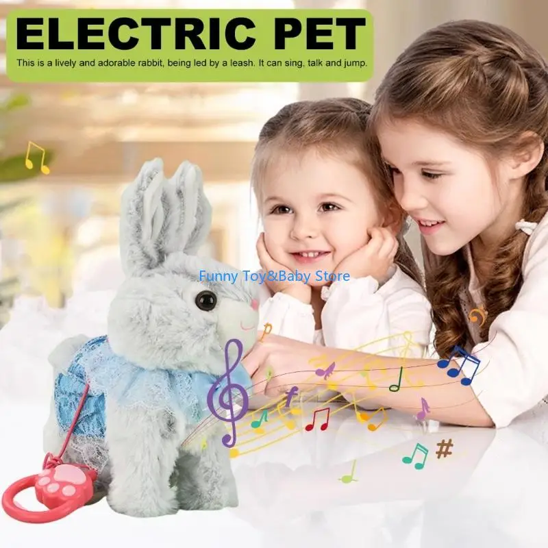 Interaktywny elektryczny mówiący zwierzak pluszowy koń lalka dla dla dzieci z łatwą do ciągnięcia smyczą Robot Animal Kids