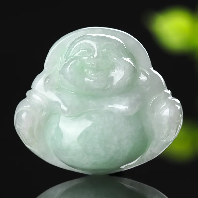 Wholesale Natural Feitsui Buddhle Sculpture Male Women's Jade Necklace Parent-Child Buddha Pendant