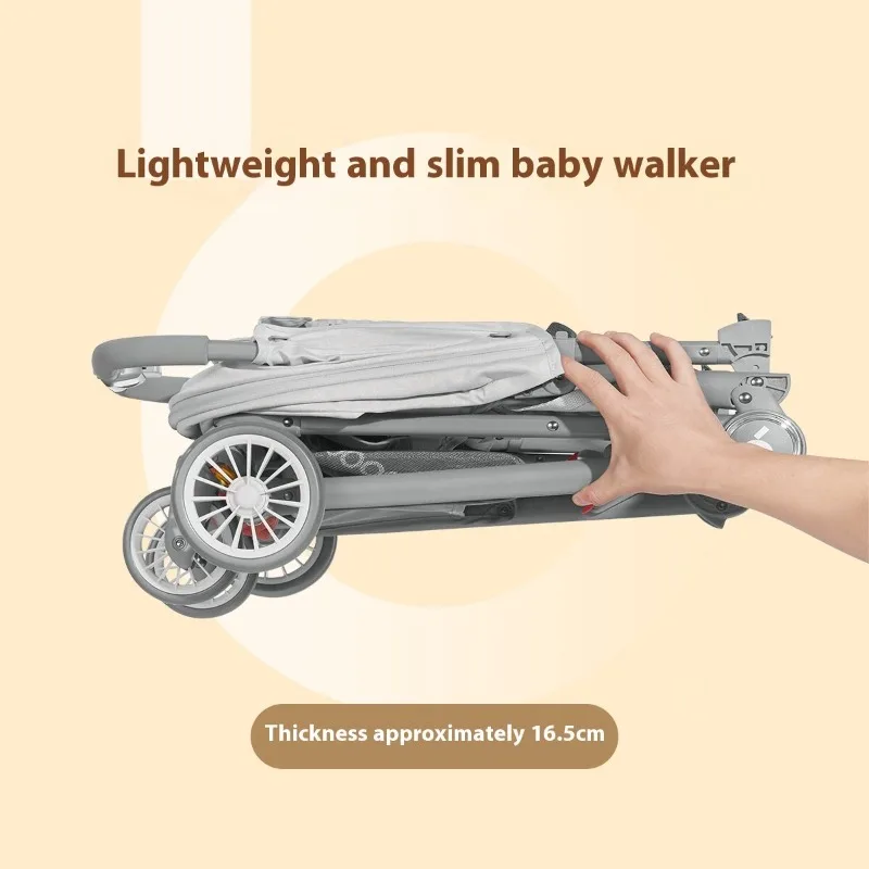 

Pocket Stroller - Ultra-Light Foldable Travel System with Reclining Seat, Compact Umbrella Pushchair for On-the-Go Parents