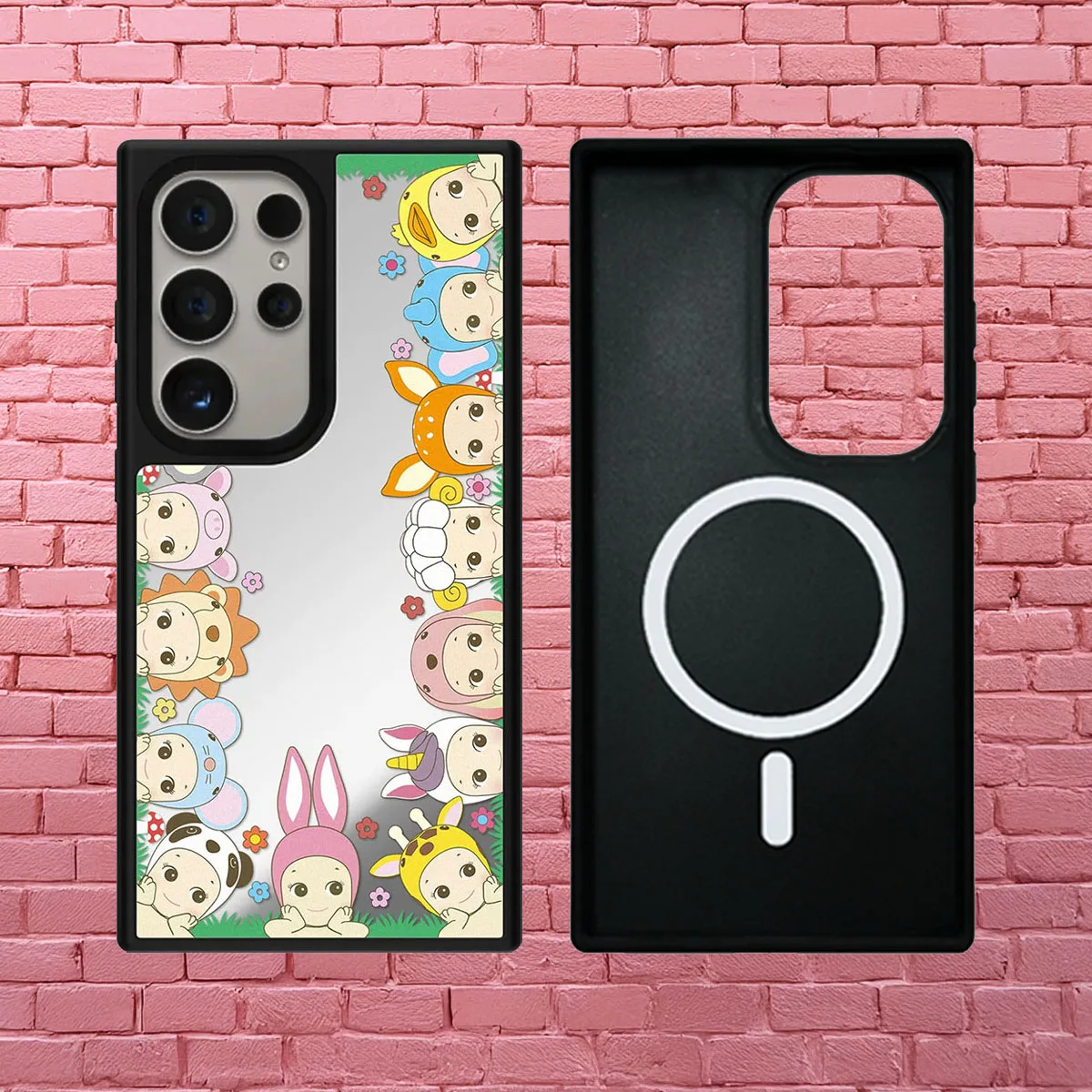

Cartoon Angel Mirror Surface Protective Case for Samsung Galaxy S23 S24 S25 Ultra Plus S25U S25+ Shell