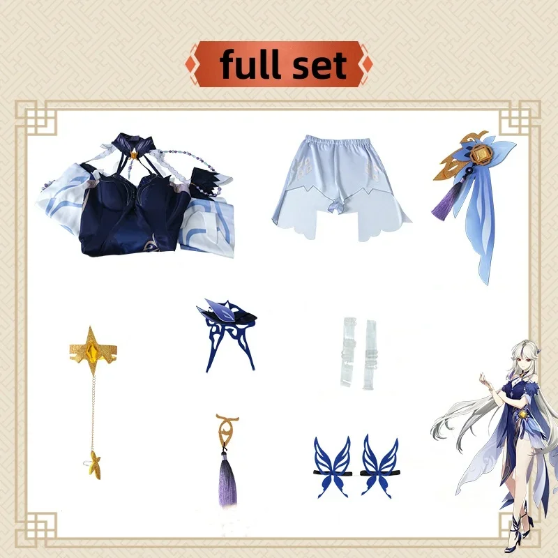 Spel Genshin Impact Ningguang Cosplay Kostuum Anime Uniform Jurk Kostuum Halloween Carnaval Party Performance Set