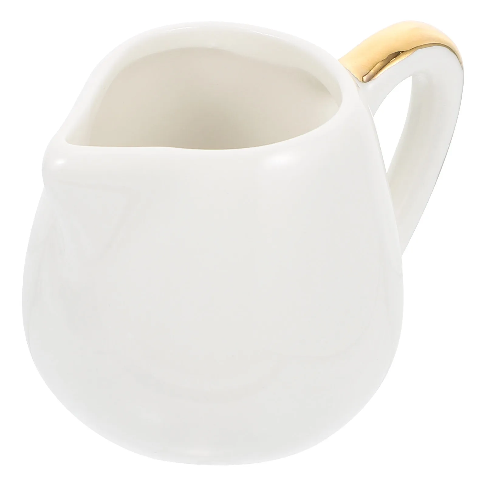 1Pcs Ceramic Milk Cup White Heat-Resistant Milk Container Creative Handle for Coffee Tea Cafe Restaurant Sauce Cup
