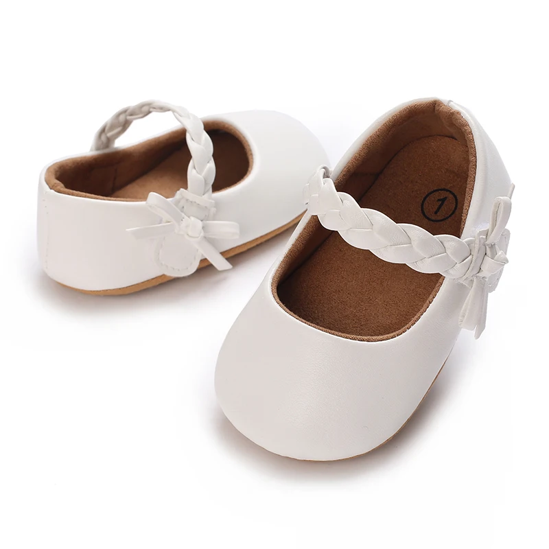 HAIZHIW New Sweet Baby PU Leather Baby Boy Girl Baby Moccasins Moccs Shoes Bow Fringe Soft Soled Non-slip Footwear Crib Shoes