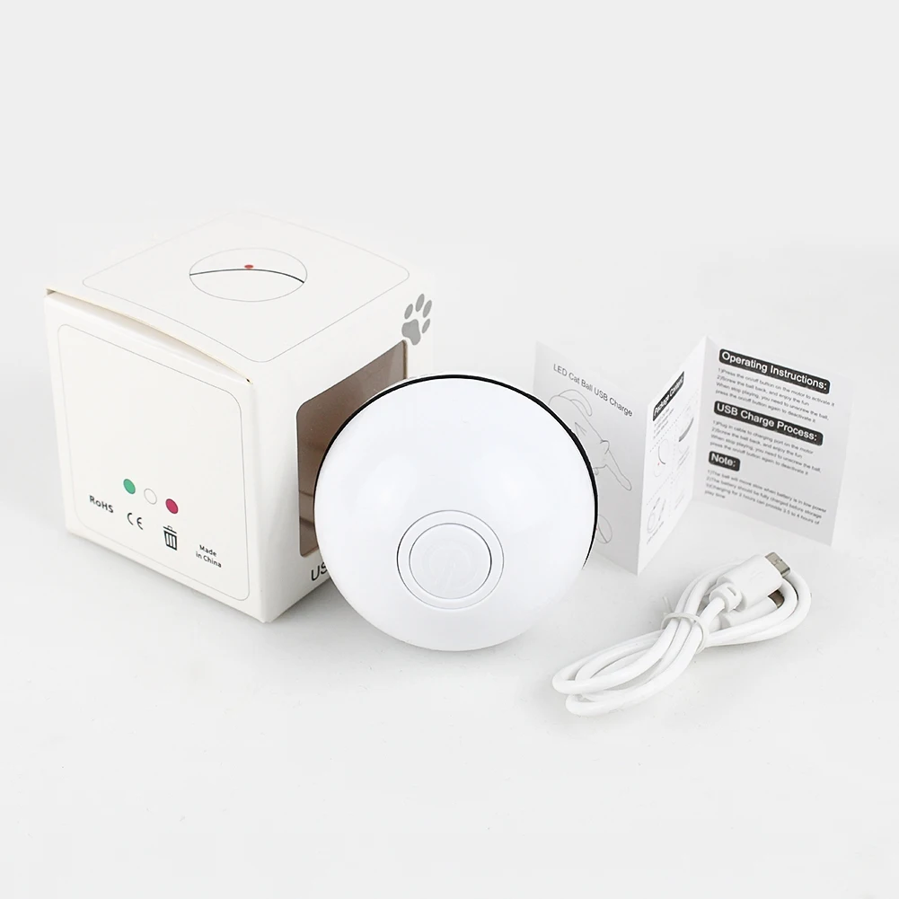 

Умный интерактивный кошачий игровой и мяч, USB перезаряжаемый, активируемый движением, автоматический вращающийся электронный питомец