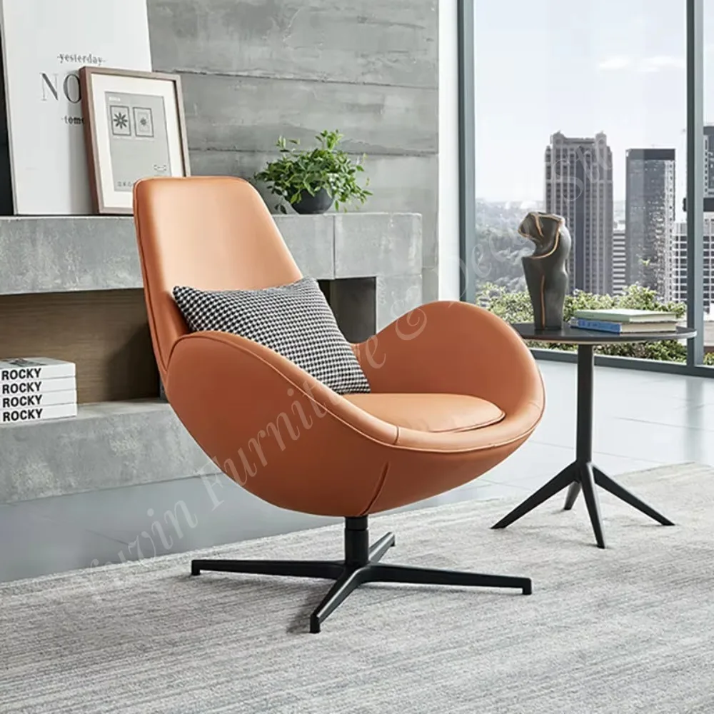 Modern Light Design Leisure Lounge Arm Chair Reclining Soft PU Leather Velvet Cover Home Furniture Warehouse Living Room