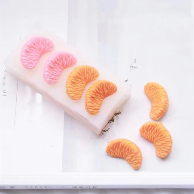 Molde de silicona para apretar carne naranja de simulación, bricolaje, rebanada de naranja, decoración para hornear chocolate, vela aromática