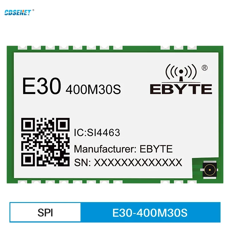 

SI4463 433MHz 470MHz RF Wireless Module 30dBm Long Distance 5.6KM CDSENET E30-400M30S(4463) SPI Transceiver IPEX/Stamp hole