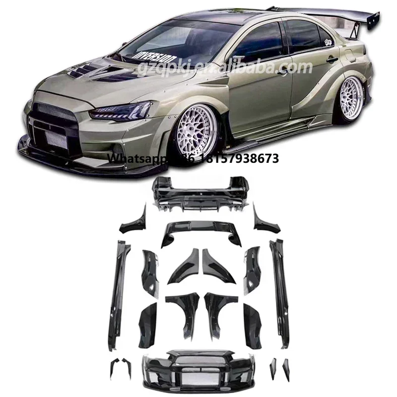 

For Lancer 3-generation Body Kit Lancer Front and Rear Bumpers Wide Body Wheel Eyebrow Side Skirt Spoiler Diffuser
