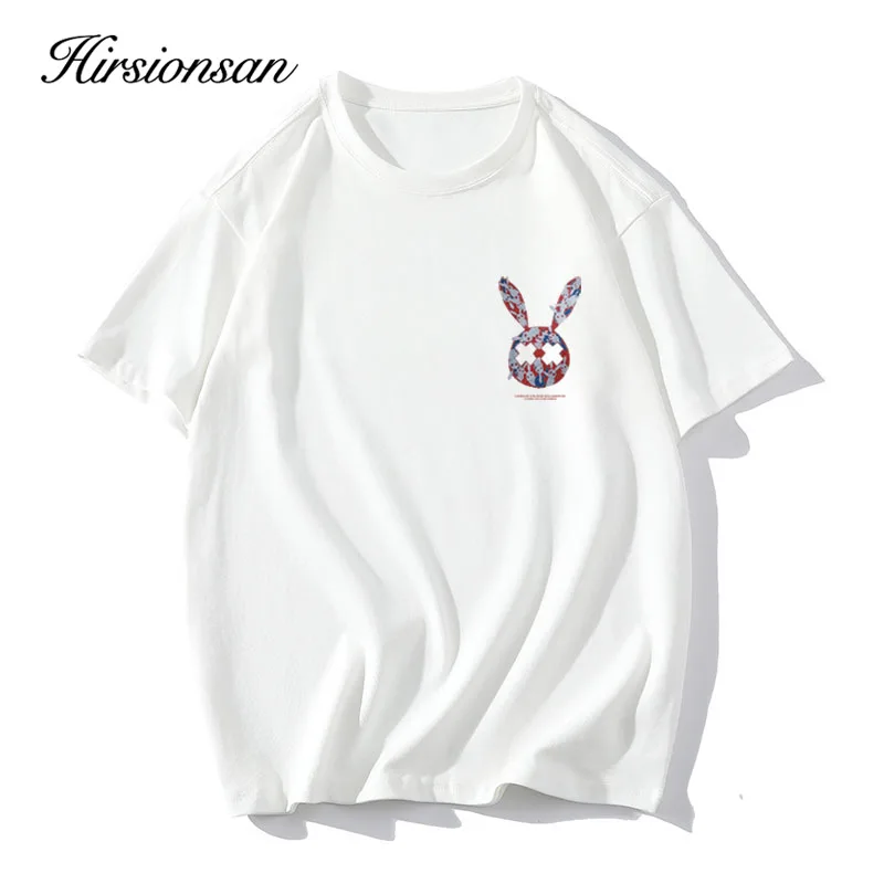 Hirsionsan-T-shirt imprimé Kawaii pour femme, 100% coton, col rond, vintage, basique, décontracté, c