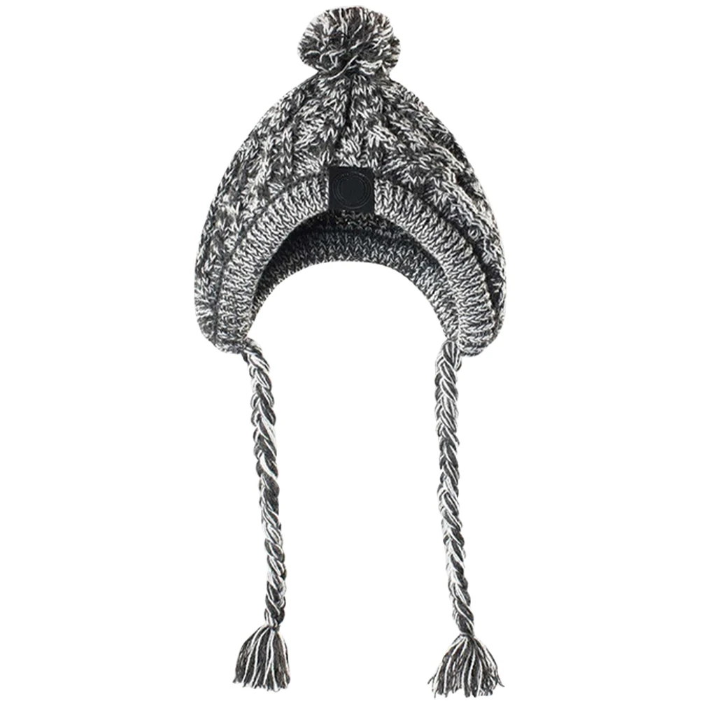 

Pet Knitted Hat Winter Warm Hood Medium Small Grey Ear Holes Knitting Dog Hats Winter Warm Dog Hat Pet Accessories