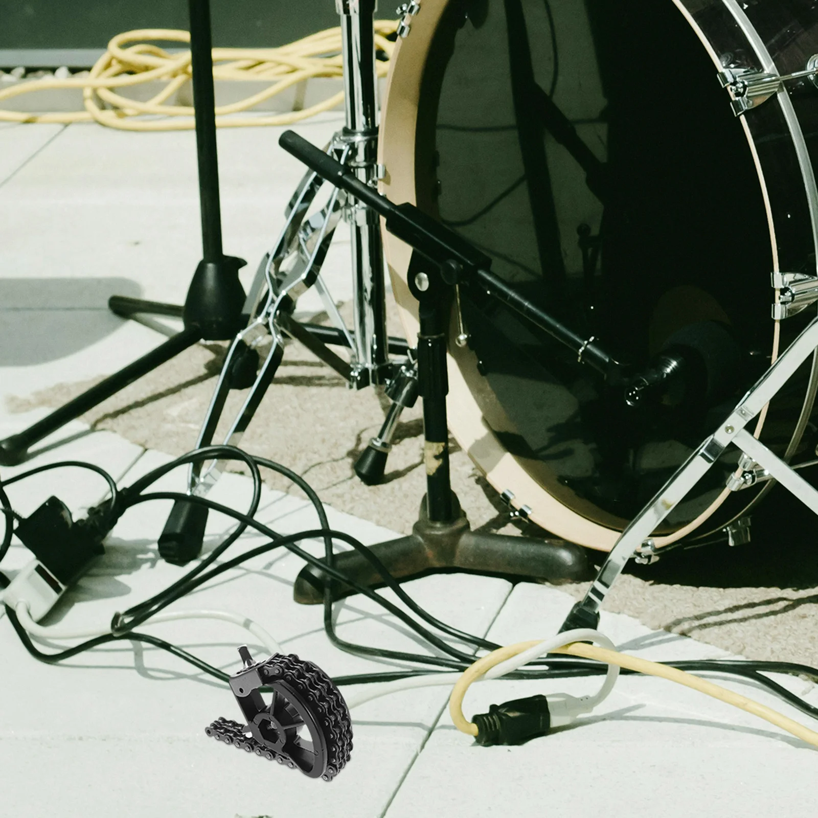 

Upgraded Single Kick Pedal Bass Drum Double Chain Design Adjustable Sensitivity Durable Stable Performance Easy Install