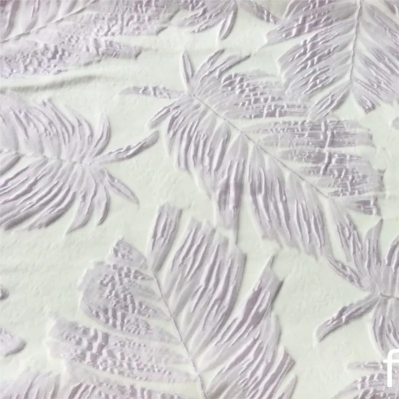 Textured embossed loose tail leaf jacquard fabric woven yarn-dyed large women's dress