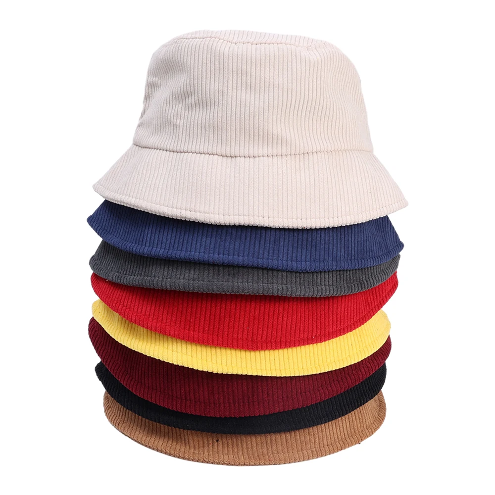 Bucket Hat Women Men Corduroy Fisherman Hats designer Retro Fashion Autumn Winter Hat Flat Bottom Bob Gorros Hip Hop Panama caps