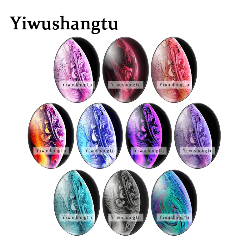 Full earth surface colourful painting 13x18mm/18x25mm/30x40mm Oval photo glass cabochon demo flat back Making findings