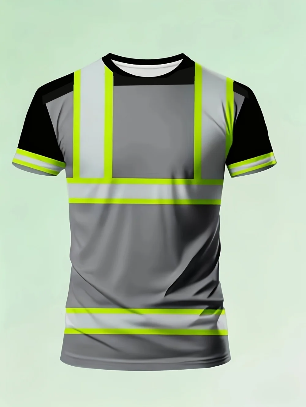 Neues 2026 Sommer Herren Sicherheits-Arbeits-T-Shirt Schnelltrocknend Grün Neutrale Kleidung Kurzarm Oberteile Tees Arbeitskleidung Komfort Herrenbekleidung – Detail 4