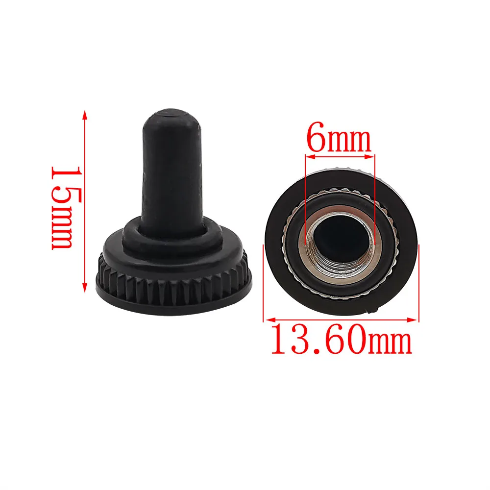 5/10/20Pcs 6mm Shaft Hole Mini Toggle Switch Water Dust Proof Cap Rubber Boot Cover WPC-05 Black