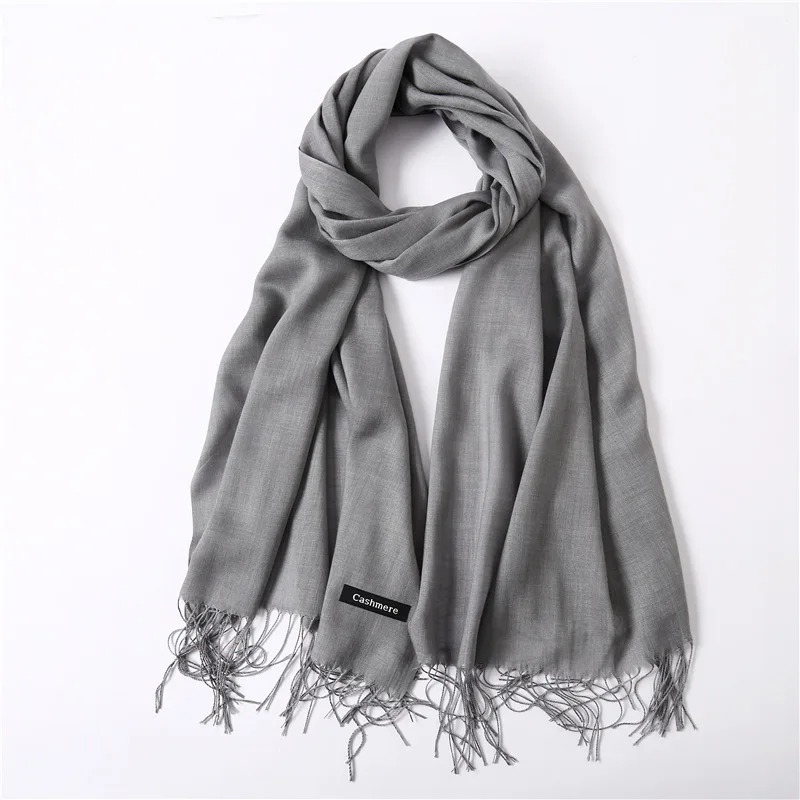 Fashion Solid Schal Frauen Kaschmir Weiche Winter Warme Schals Hijab Weibliche Lange Stirnband Schal Wraps Bandana Foulard 2022 Echarpe – Detail 24