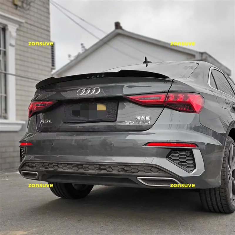 For New Audi A3 Sedan 2021 2022 2023 Year Spoiler M4 Style Sport Rear Trunk Wing Car Body Kit Accessories