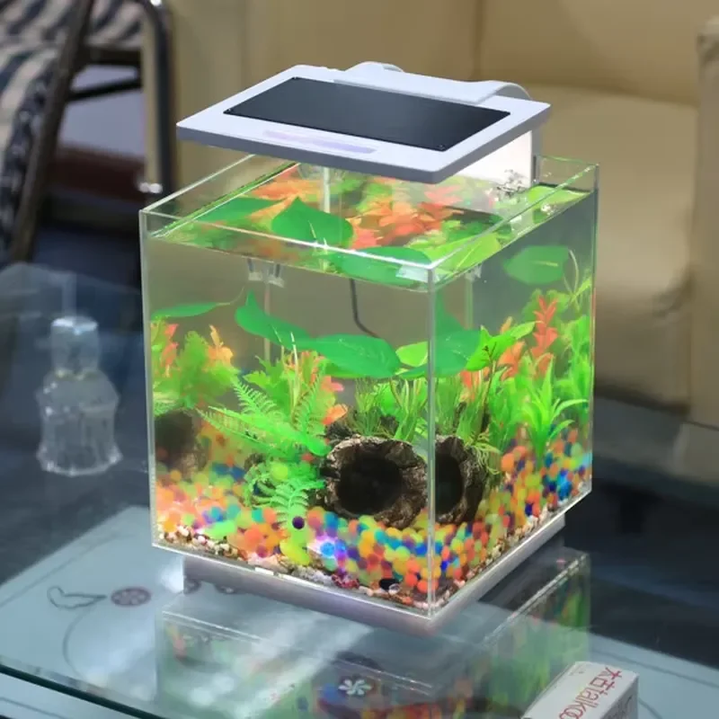 LED Lamp Square Glass Fish Tank Aquarium 21L for SUNSUN 2018 New Patent Configuration Eco-Friendly