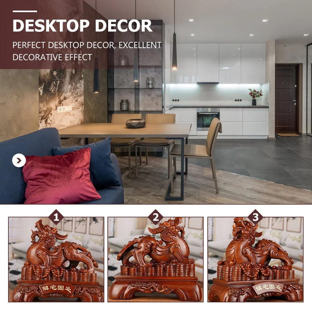

Pixiu Desktop Statue in Resin for Home Office Decor Feng Shui Blessing High End Material Exquisite Craftsmanship Traditional