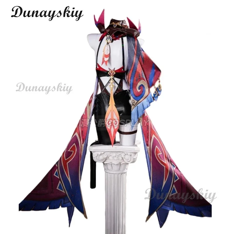 Chasca Costume Cosplay Parrucca Gioco Genshin Impact【XS-2XL】Donna Halloween Natale Abito Natlan Cappello Puntelli Personalizzati