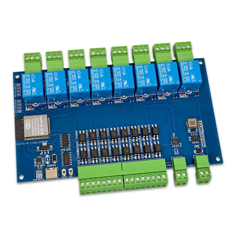 

【Shop Now】ESP32 RS485 Modbus 8 Channel Relay Module TYPE-C Power Input 9-24V WIFI Bluetooth Support