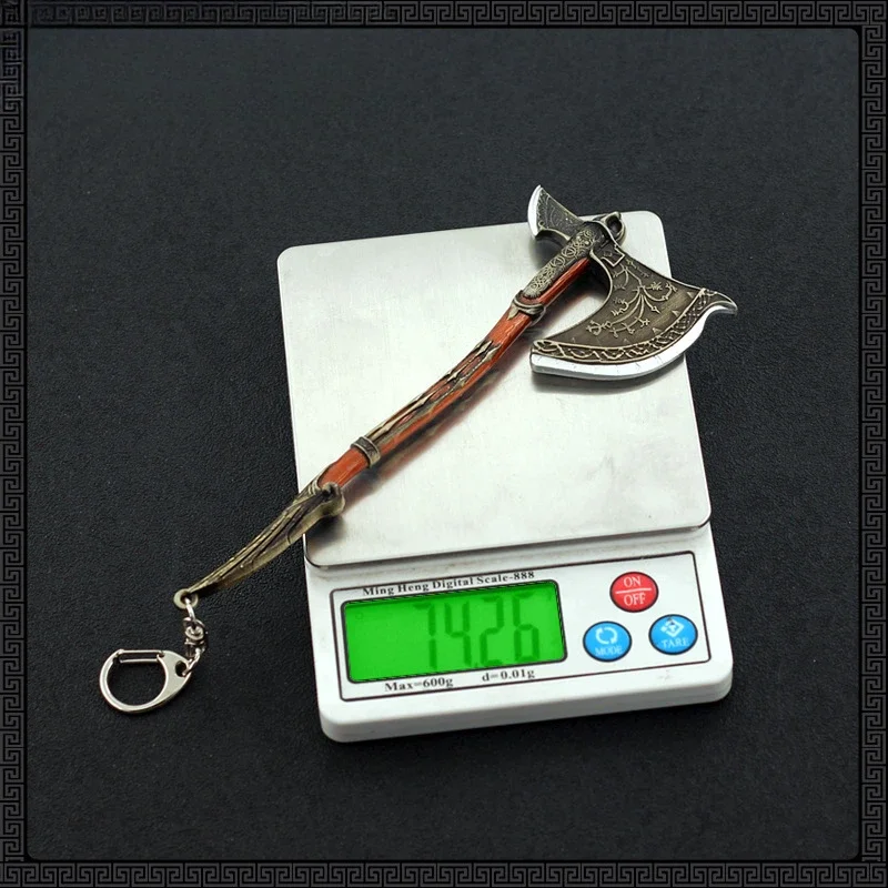 16cm/6.2in God of War Kratos Game Peripherals Models Real Steel Swords Pendant Kratos Blade of Chaos Leviathan Axe Thors Hammer