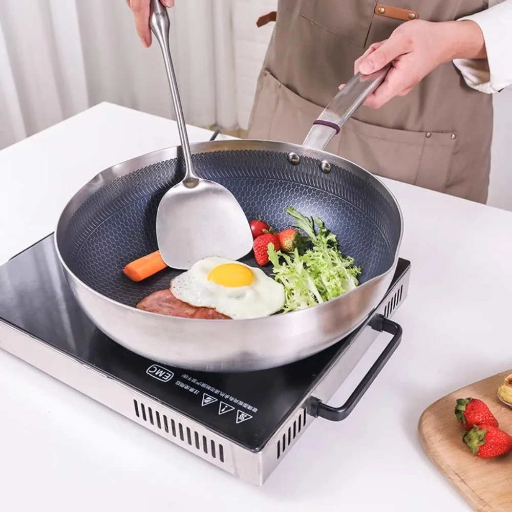 Electric Frying Pan Nonstick Wok 304 Stainless Steel Kitchen Cookware Nonstick Cooking Pan Induction Pan 30cm Wok Pan Frying Pan