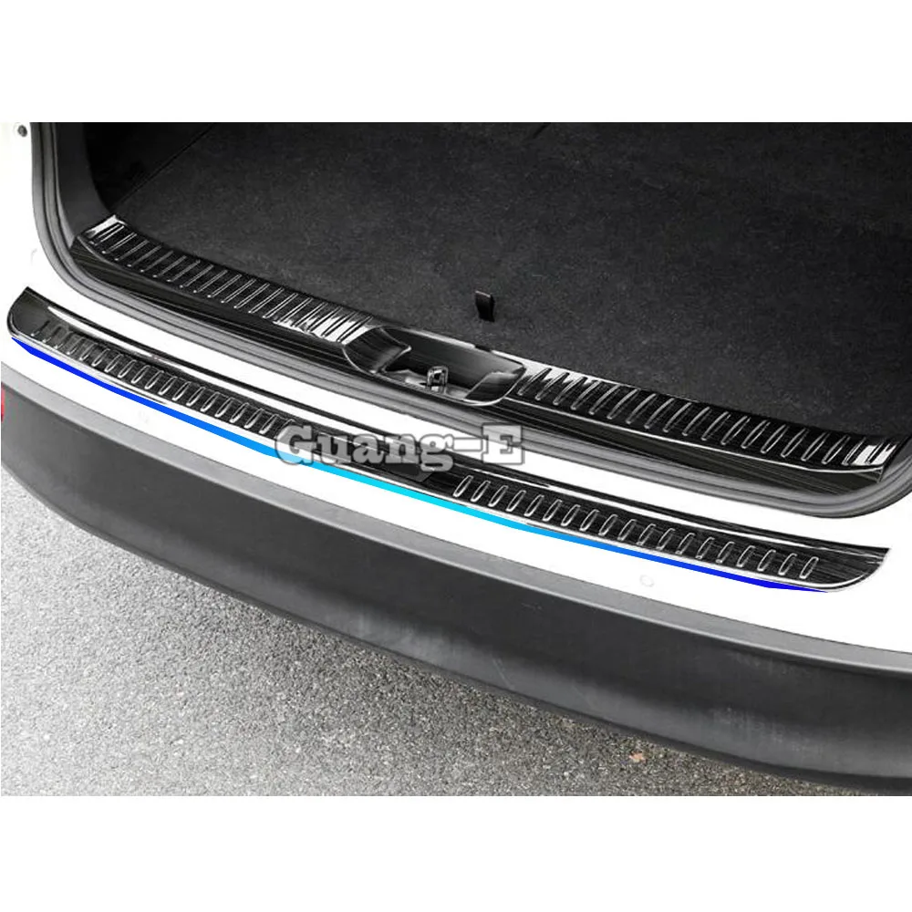 For Toyota Highlander 2015 2016-2020 Car External Rear Bumper Trim Frame Trunk Cover Detector Stainless Steel Plate Pedal Stick