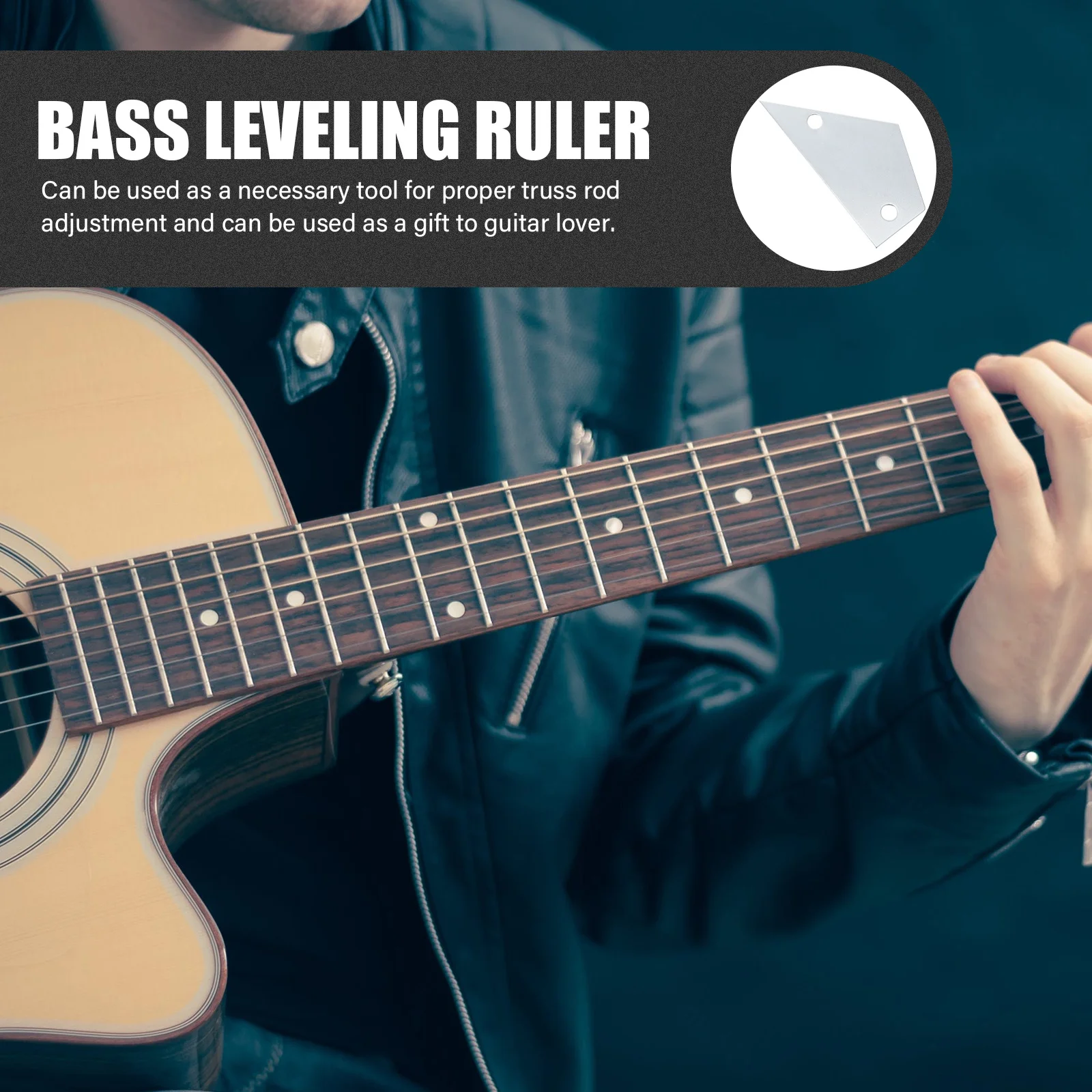 

Professional Guitar Neck String Height Ruler Metal Measuring Tool for Fingerboard Straightness Check Truss Bar Adjustment