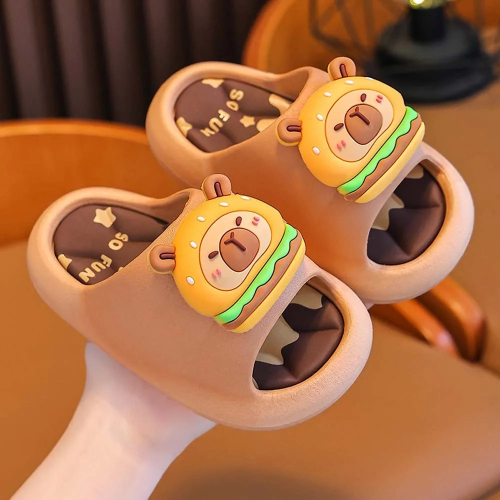 

Pool PVC Cute Capybara Slippers Thickened Anti-slip Cartoon Animal Slippers Rotatable Soft Children's Bathroom Sandals Girls