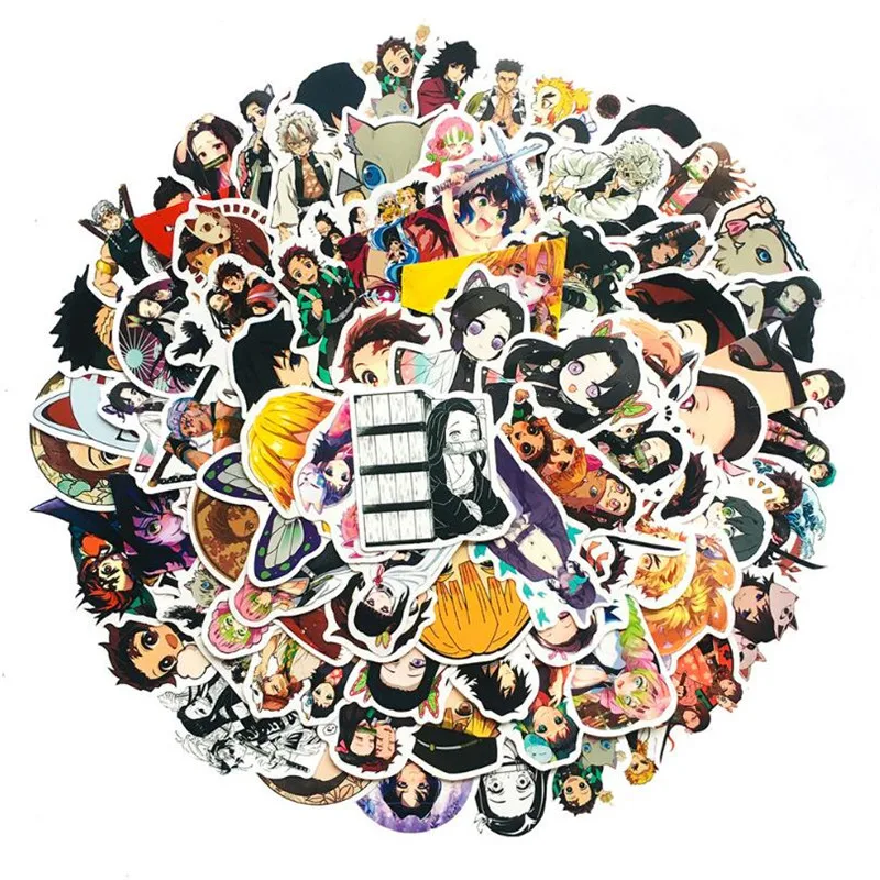 50 SZTUK Nowy Demon Slayer's Blade Dumb Film Bagaż Wodoodporny uchwyt samochodowy Naklejka na kask