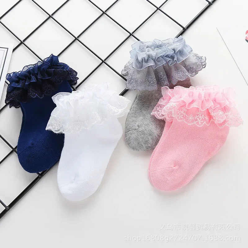 0-1Years Newborn Baby Cotton Socks Lace Princess Socking for Girls Summer Spring Infant Babe Socks Fashion Kids Sock Accessories