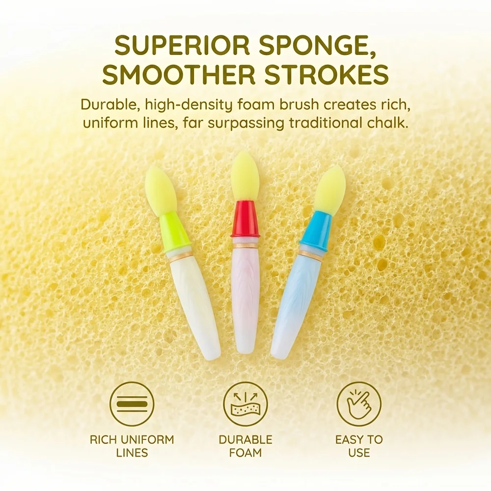 3pcs Sponge Chalk Brush - For Sidewalk Painting, Driveway Graffiti, Wall Painting, and Other Outdoor Creative Scenarios