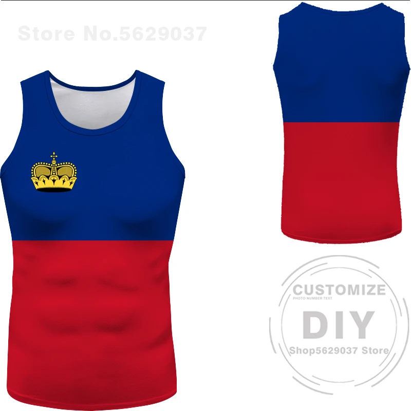 Liechtenstein Vest Free Custom Made Name Lie Tank Top Nation Flag Li German Clerk Country Print Photo Stone Sleeveless T-Shirt